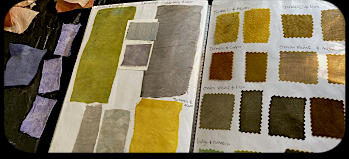 color swatches - natural dyeing amples